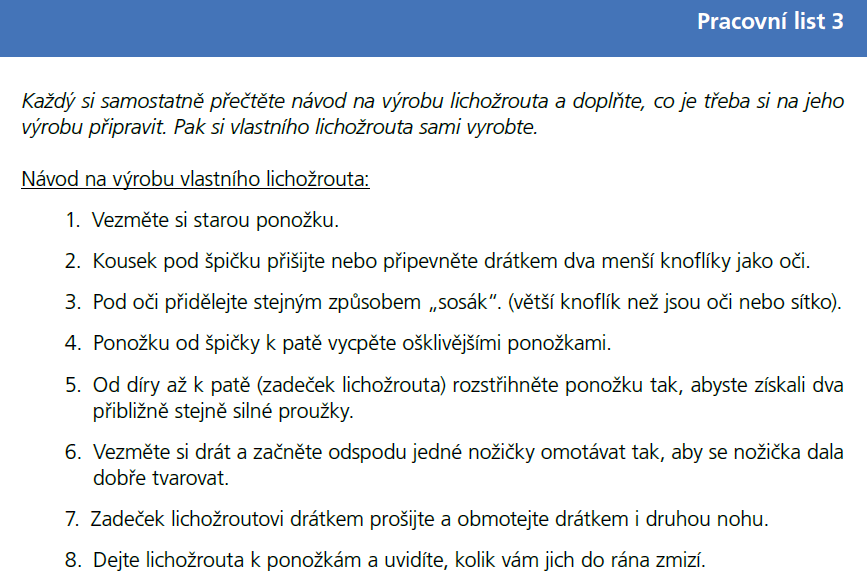 Lichožrouti - pracovní list 3